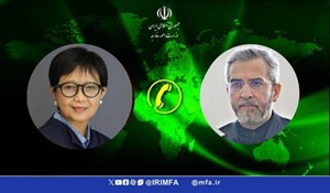 در گفت‌وگو با وزیر خارجه اندونزی/ باقری: اقدام متقابل بازدارنده علیه رژیم صهیونیستی حق ذاتی و مشروع ایران است